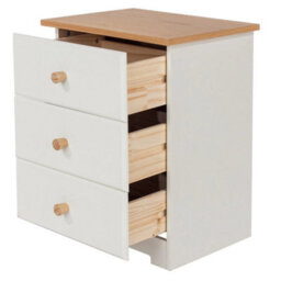 Warm White Mdf 3 Drawer Bedside Cabinet - thumbnail 5