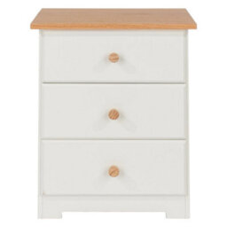 Warm White Mdf 3 Drawer Bedside Cabinet - thumbnail 3