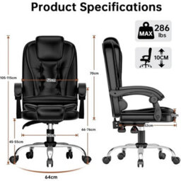 Executive Office Chair Leather Computer Recliner Gaming Chair - thumbnail 2