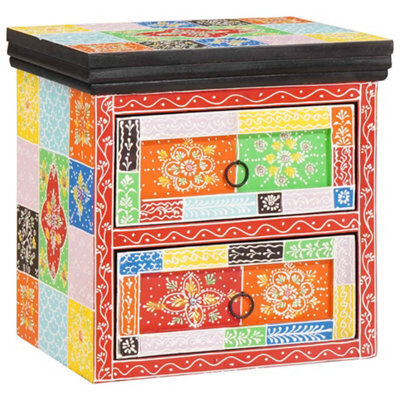 Berkfield Bedside Cabinet With Drawer Multicolour Solid Mango Wood - image 1