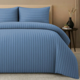Lazzaro Elegant Satin Stripe Super King Duvet Cover Set Soft Microfiber Hotel Style Hypoallergenic Bedding Sets - thumbnail 4