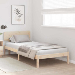 Walplus Bed Frame With Headboard Natural 90 X 200 Cm Solid Pine Wood - thumbnail 4