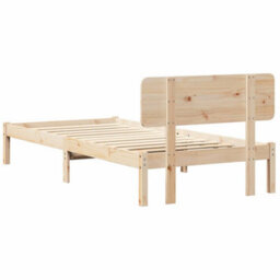 Walplus Bed Frame With Headboard Natural 90 X 200 Cm Solid Pine Wood - thumbnail 8