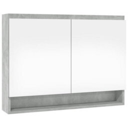Berkfield Bathroom Mirror Cabinet 80X15X60 Cm Mdf Concrete Grey - thumbnail 4