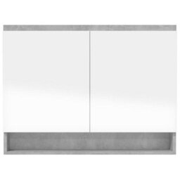 Berkfield Bathroom Mirror Cabinet 80X15X60 Cm Mdf Concrete Grey - thumbnail 5