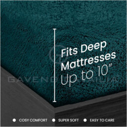 Gc Gaveno Cavailia Teddy Bear Plain Fitted Sheet King Green Fleece Thermal Warm Super Soft & Warm Fluffy Fitted Bed Sheet - thumbnail 5
