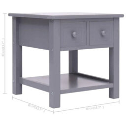 Berkfield Side Table Grey 40X40X40 Cm Paulownia Wood - thumbnail 8