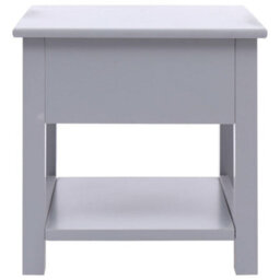 Berkfield Side Table Grey 40X40X40 Cm Paulownia Wood - thumbnail 3