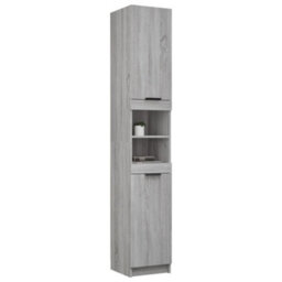 Berkfield Bathroom Cabinet Grey Sonoma 32X34X188.5 Cm Engineered Wood - thumbnail 5