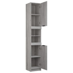 Berkfield Bathroom Cabinet Grey Sonoma 32X34X188.5 Cm Engineered Wood - thumbnail 8