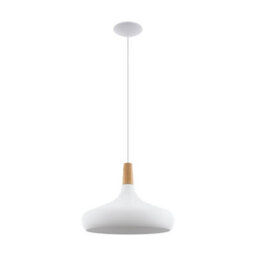 Eglo Sabinar White Metal/wood Single Pendant Light 901179 - thumbnail 2
