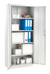 MMT Funiture Designs Metal Storage Cabinet With Lock Tall Grey Cupboard, 4 Shelves 180Cm - thumbnail 5