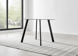 Furniturebox Uk Seattle Glass And Black Leg Square Dining Table & 4 Grey Velvet Milan Black Leg Chairs - thumbnail 7