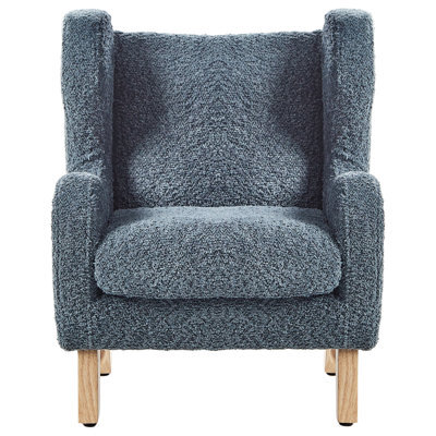 Wyld And Coco Littlelux Bouclé Armchair For Children Dark Blue - Compact Kids Chair With Armrests - image 1