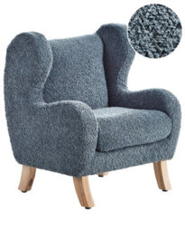 Wyld And Coco Littlelux Bouclé Armchair For Children Dark Blue - Compact Kids Chair With Armrests - thumbnail 3