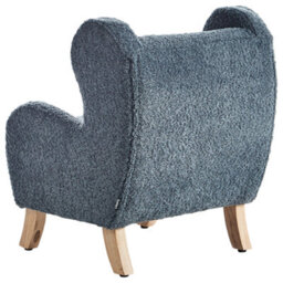 Wyld And Coco Littlelux Bouclé Armchair For Children Dark Blue - Compact Kids Chair With Armrests - thumbnail 6