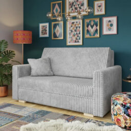 Viva Piano Iii Sofa Bed With Bedding Storage Polyurethane Foam Wave Spring Wooden Legs 153X100X85Cm Light Grey - thumbnail 2