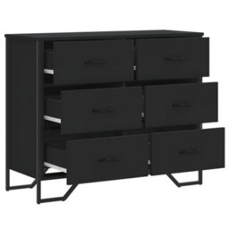 Berkfield Chest Of Drawers Black 91X35.5X74.5 Cm Engineered Wood - thumbnail 7