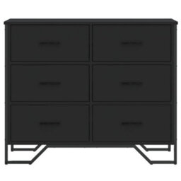 Berkfield Chest Of Drawers Black 91X35.5X74.5 Cm Engineered Wood - thumbnail 4