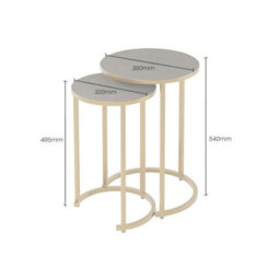Wyld Haus Florence Nesting Tables - Bronze Shagreen Tops And Brushed Gold Hairpin Legs - thumbnail 7