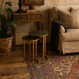 Wyld Haus Florence Nesting Tables - Bronze Shagreen Tops And Brushed Gold Hairpin Legs - thumbnail 2