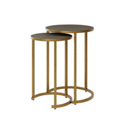 Wyld Haus Florence Nesting Tables - Bronze Shagreen Tops And Brushed Gold Hairpin Legs - thumbnail 5