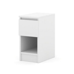 Arte Maja 25Cm Bedside Table - White Matt, Slim Nightstand With One Drawer - thumbnail 2
