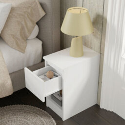 Arte Maja 25Cm Bedside Table - White Matt, Slim Nightstand With One Drawer - thumbnail 7