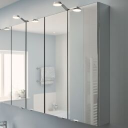 GoodHome Imandra Tall Matt Mirror Effect Double Bathroom Cabinet Mirrored (H)900mm (W)600mm - thumbnail 5