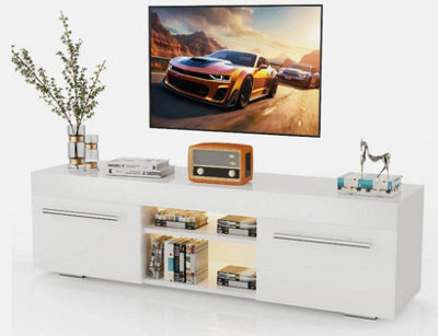 High Gloss Tv Stand Cabinet W/ Led Rgb Lights, Remote Control And Cfojekgandhwdn - image 1