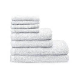 Catherine Lansfield Quick Dry Cotton 30X30 Cm, 50X85 Cm, 270X120 Cm 8 Piece Towel Set White - thumbnail 3