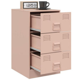 Berkfield Bedside Cabinets 2 Pcs Pink 34.5X39X62 Cm Steel - thumbnail 4