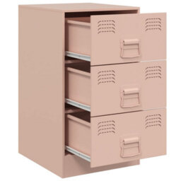 Berkfield Bedside Cabinets 2 Pcs Pink 34.5X39X62 Cm Steel - thumbnail 7