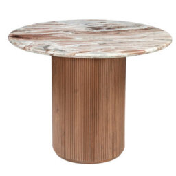 Ajmer Round Marble Real Stone Dining Table 4 To 6 Seater 100Cm - thumbnail 2