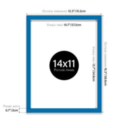 14X11 Blue Picture Frame (35.6 X 27.9Cm) Poster, Photo, Artwork, Gallery Wall Or Print - thumbnail 3