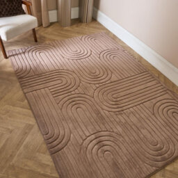 Ohs Tufted Arches Rug Soft Floor Carpet Non Slip Area Mat, Mocha - 120 X 170Cm - thumbnail 1
