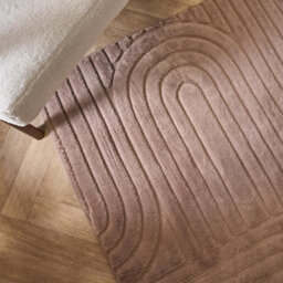 Ohs Tufted Arches Rug Soft Floor Carpet Non Slip Area Mat, Mocha - 120 X 170Cm - thumbnail 2
