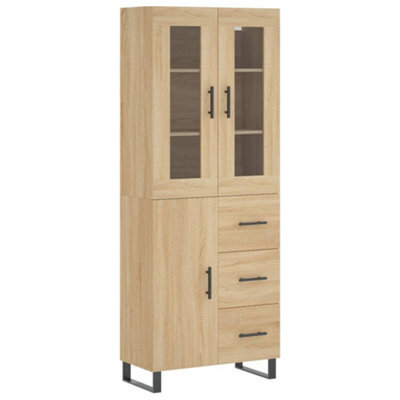 Berkfield Elegant Highboard Sonoma Oak 69.5X34X180 Cm Engineered Wood - image 1