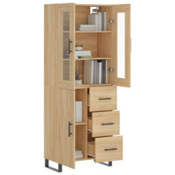 Berkfield Elegant Highboard Sonoma Oak 69.5X34X180 Cm Engineered Wood - thumbnail 3