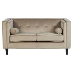 Orsina Felisa 2 Seat Mink Velvet Sofa - thumbnail 1
