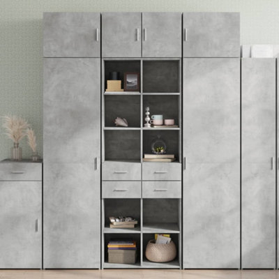 Berkfield Storage Cabinet Concrete Grey 70X42.5X225 Cm Engineered Wood - image 1