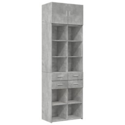 Berkfield Storage Cabinet Concrete Grey 70X42.5X225 Cm Engineered Wood - thumbnail 2