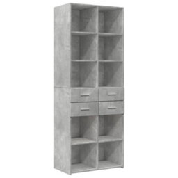 Berkfield Storage Cabinet Concrete Grey 70X42.5X225 Cm Engineered Wood - thumbnail 6