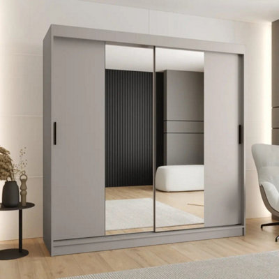 Arte Elegant Cashmere Rubino T1 Sliding Door Wardrobe 200Cm - Mirrored Sliding Doors For Stylish Organisation - image 1