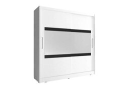 Arte Maja Iv Mirrored Sliding Door Wardrobe 180Cm In White - thumbnail 2