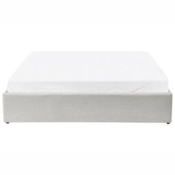 Beliani Ottoman Bed Without Headboard Dinan Fabric Off-White 160 X 200 Cm (Eu King Size) - thumbnail 6