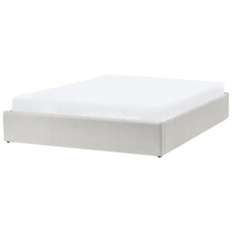 Beliani Ottoman Bed Without Headboard Dinan Fabric Off-White 160 X 200 Cm (Eu King Size) - thumbnail 5