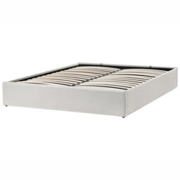 Beliani Ottoman Bed Without Headboard Dinan Fabric Off-White 160 X 200 Cm (Eu King Size) - thumbnail 4