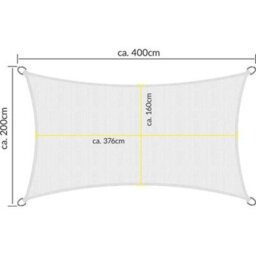 White 2X4M Rectangular Shade Sail Uv Resistant Breathable - thumbnail 2