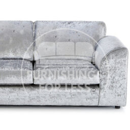 Furnishings For Less UK Crystal Crushed Velvet 3 Piece Sofa Set - 3 2 1  Silver - Full Back - thumbnail 2